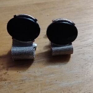 Silver and Black Cufflinks